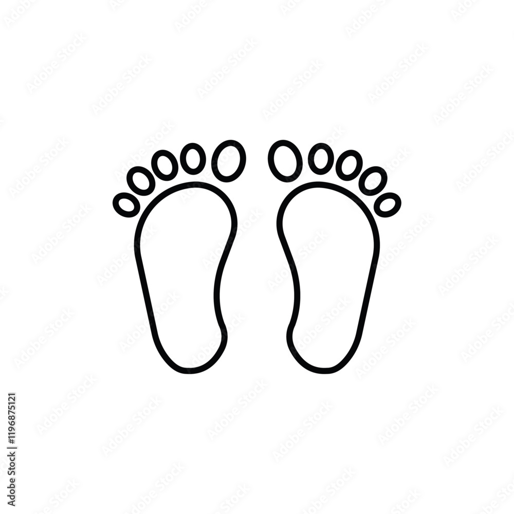 Footprint icon logo sign set vector outline Footprint icon logo sign set vector outline