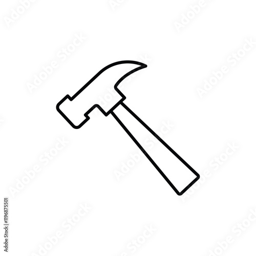 Hammer icon logo sign set vector outline