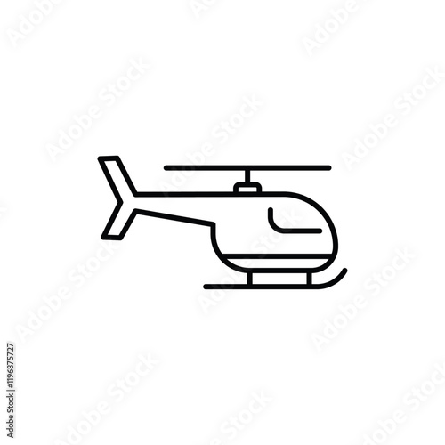 Helicopter icon logo sign set vector outline