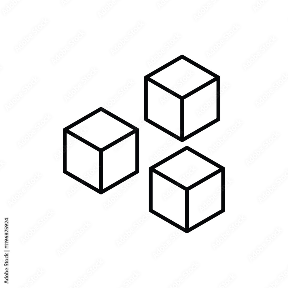 Fototapeta premium Ice icon logo sign set vector outline
