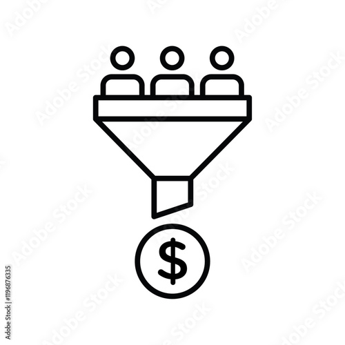 Lead conversion icon logo sign set vector outline