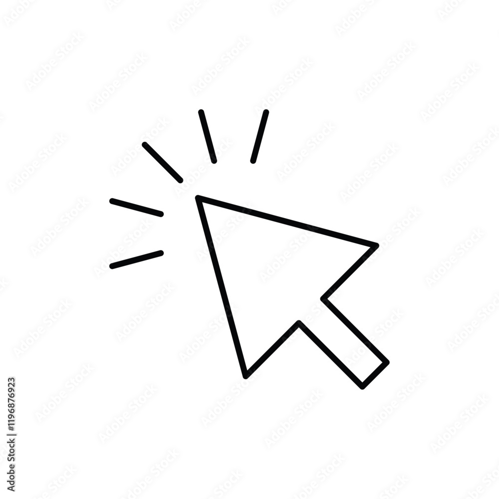 Mouse pointer icon logo sign set vector outline Mouse pointer icon logo sign set vector outline
