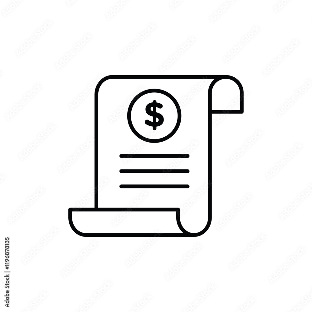 Receipt icon logo sign set vector outline Receipt icon logo sign set vector outline