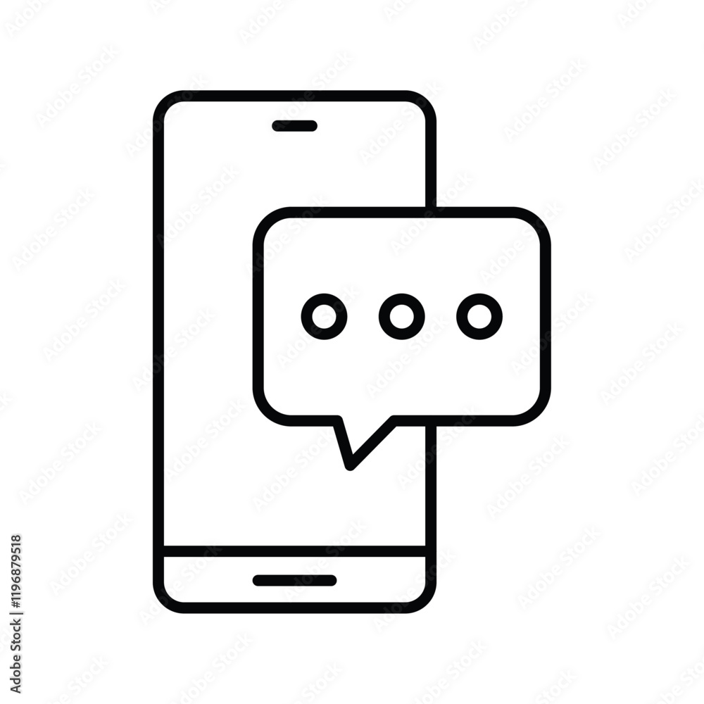 Text message icon logo sign set vector outline Text message icon logo sign set vector outline