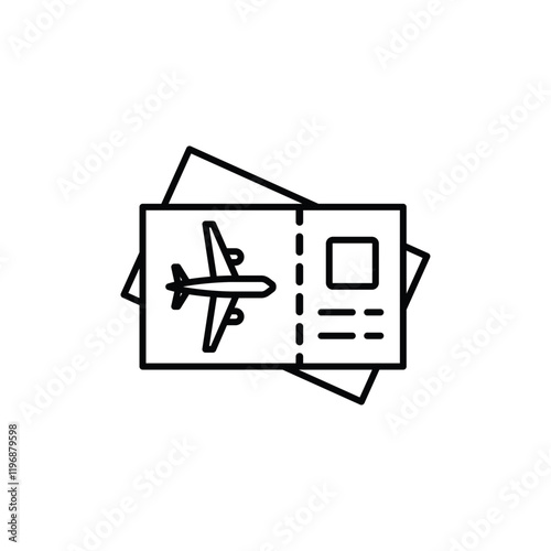Ticket icon logo sign set vector outline