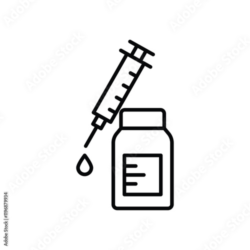 Vaccine vial icon logo sign set vector outline