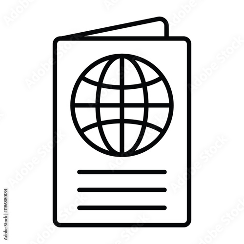 Visa icon logo sign set vector outline