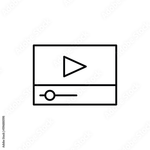 Video tutorial icon logo sign set vector outline