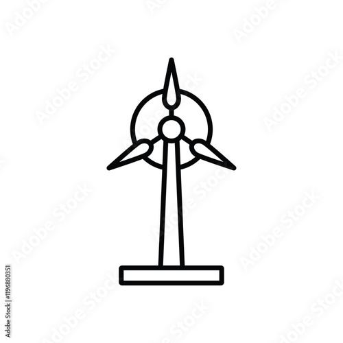 Wind turbine icon logo sign set vector outline