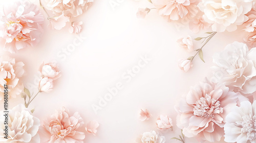 パステルカラーの花々で飾られたエレガントな背景