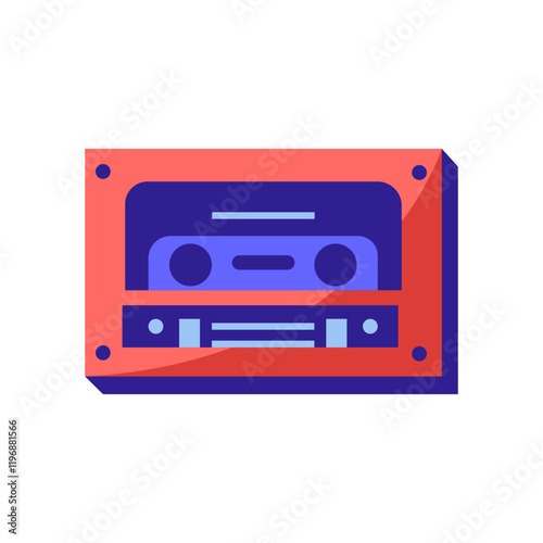 Retro Cassette Tape Iconic Music Symbol.