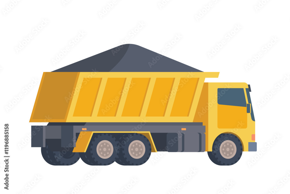 Fototapeta premium Coal Truck Illustration. Editable Vector for Easy Customization