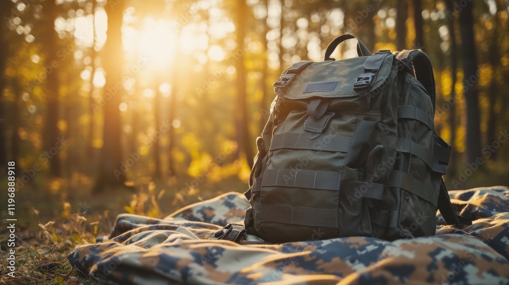 Camouflage Backpack Sunset Forest Nature Adventure Hiking Gear Camouflage Backpack Sunset Forest Nature Adventure Hiking Gear