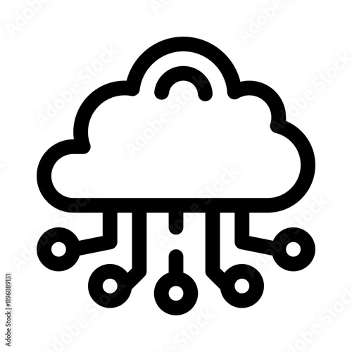 cloud computing line icon