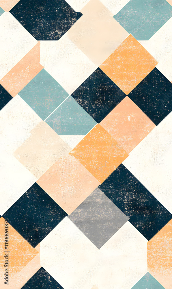 Fototapeta premium Seamless Tile Patterns Featuring Intricate Geometric and Floral Motifs, Hand-Drawn Doodles, and Traditional Ethnic Designs in Muted and Vibrant Color Palettes