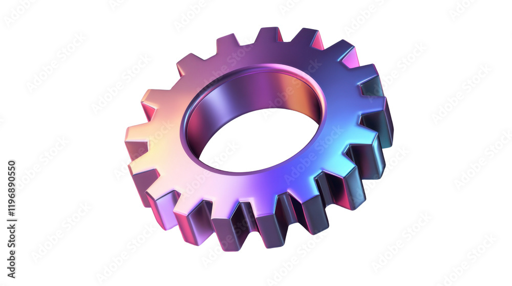 Purple gear isolated on white background Purple gear isolated on white background