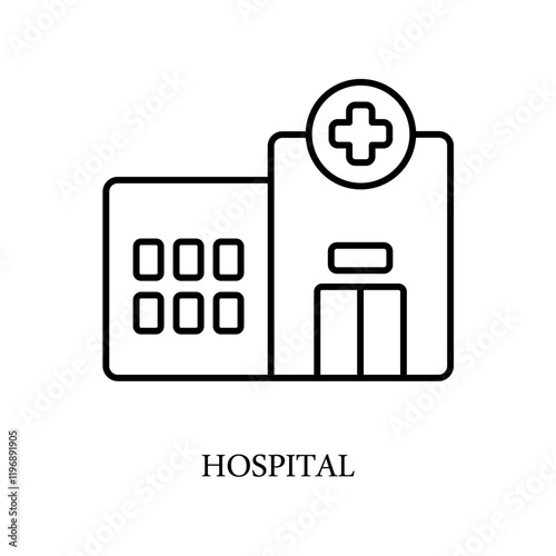 Icon a HOSPITAL, isolated against a clean background.