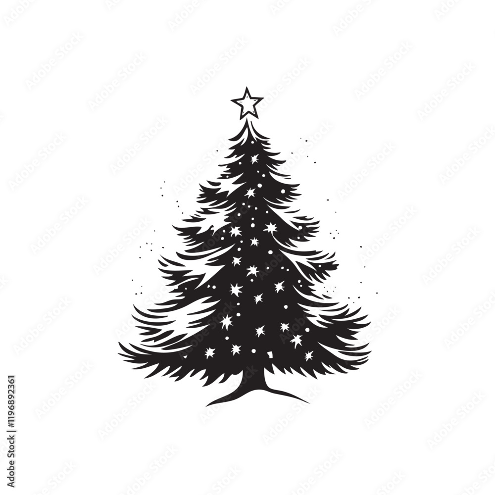 Obraz premium christmas tree silhouette