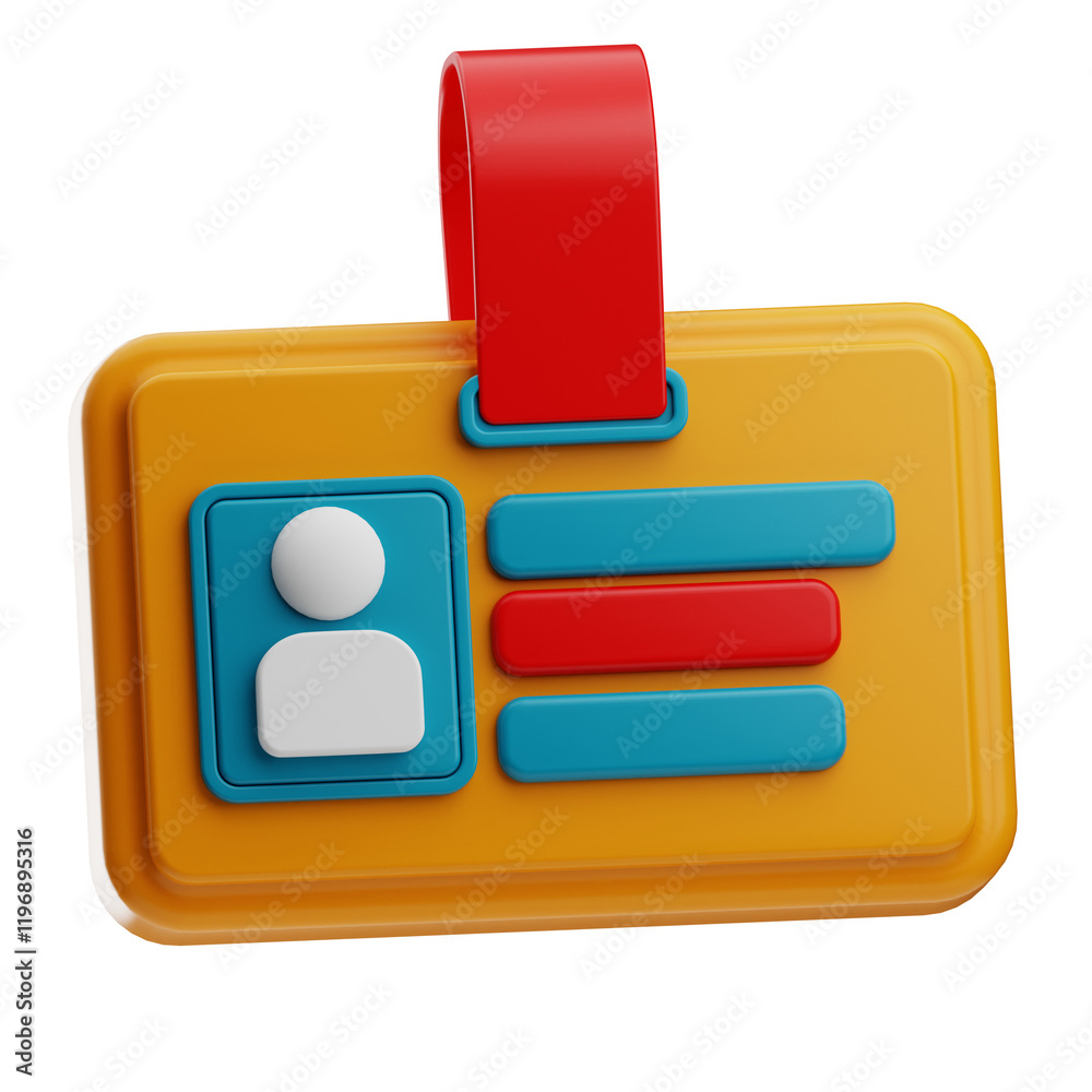 Colorful Plastic ID Badge with Strap