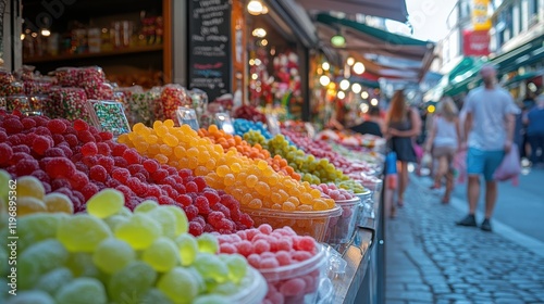 Colorful Festive Candy Display at Market Street