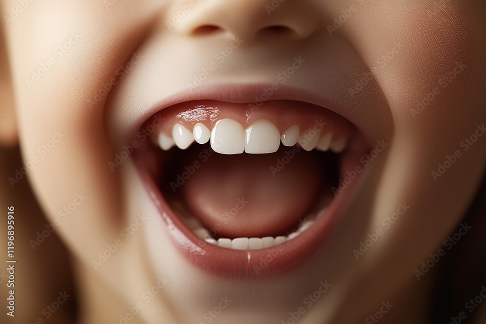 Child smiling broadly showing healthy teeth in a joyful moment Child smiling broadly showing healthy teeth in a joyful moment