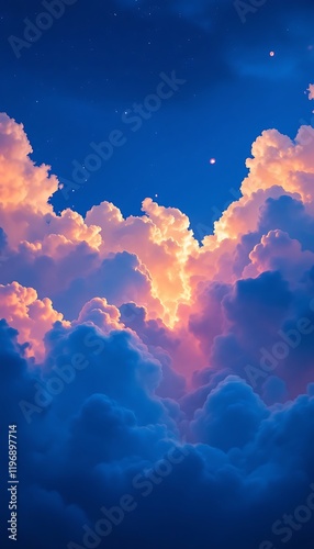 Stunning Sunset Cloudscape Night Sky Dramatic Colors phone background wallpaper