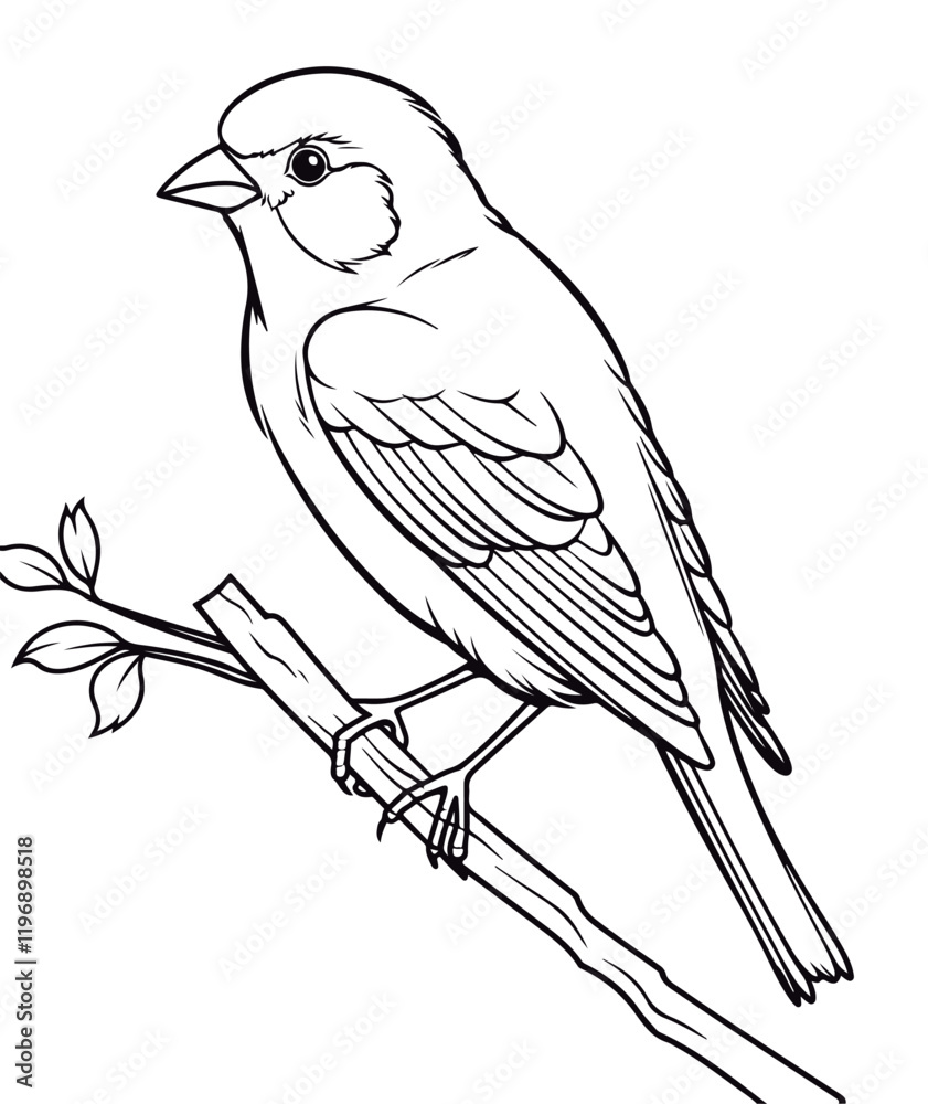 Fototapeta premium Coloring book for children Canary Black and white vector illustration.