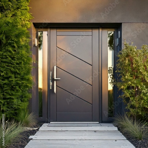 front door of modern home