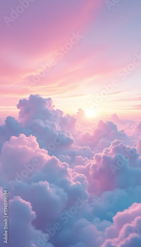 Pastel Cloudscape Sunset Above the Clouds Dreamy Sky View phone background wallpaper