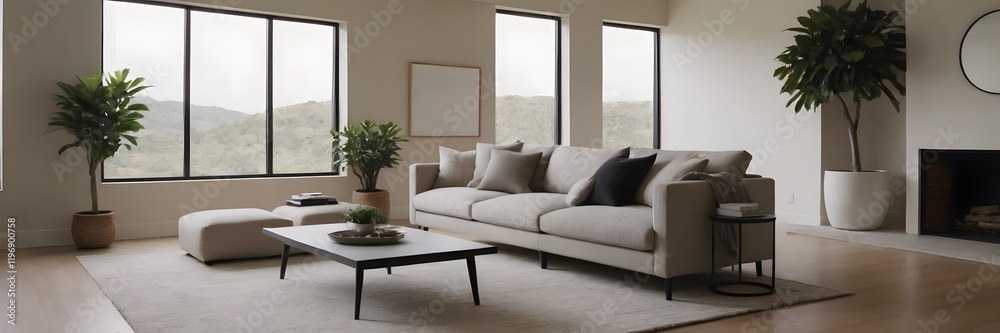 Fototapeta premium white and modern interior of room