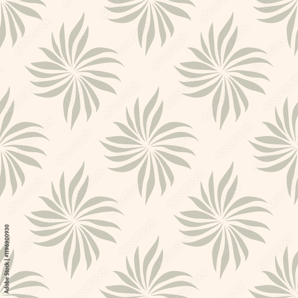 Abstract green and beige floral seamless pattern. Simple vector background with flower silhouettes, leaves, petals, repeat tiles. Elegant botanical ornament texture. Repeated minimal organic design Abstract green and beige floral seamless pattern. Simple vector background with flower silhouettes, leaves, petals, repeat tiles. Elegant botanical ornament texture. Repeated minimal organic design