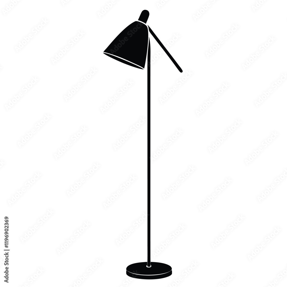 Modern Floor Lamp Vector Illustration - Interior Design Element Modern Floor Lamp Vector Illustration - Interior Design Element
