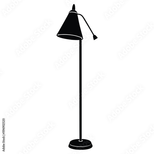 Modern Floor Lamp Vector Illustration - Interior Design Element