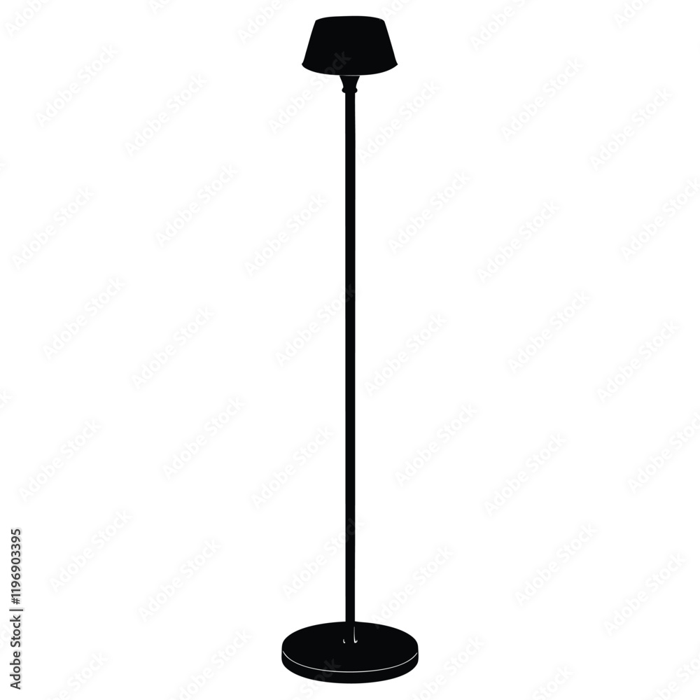 Modern Floor Lamp Vector Illustration - Interior Design Element Modern Floor Lamp Vector Illustration - Interior Design Element
