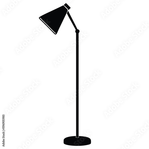 Modern Floor Lamp Vector Illustration - Interior Design Element