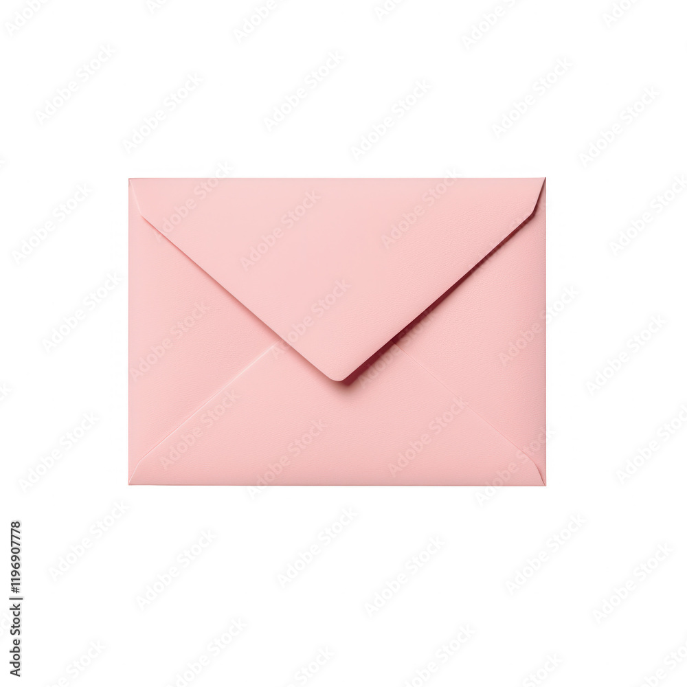 A stylish pink envelope perfect for invitations or personal letters., isolated on a transparent background. A stylish pink envelope perfect for invitations or personal letters., isolated on a transparent background.
