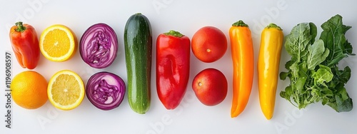 Wallpaper Mural Colorful fruits and vegetables background Torontodigital.ca