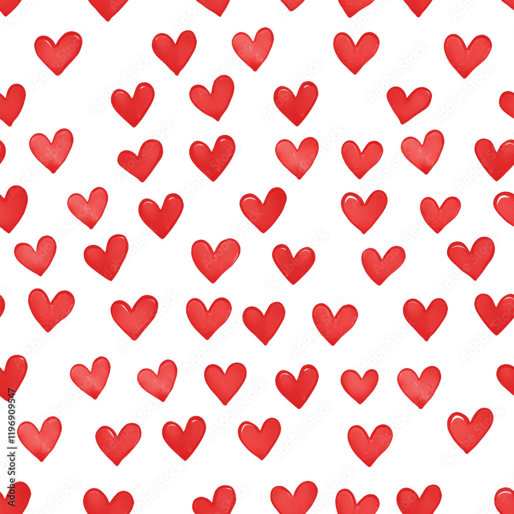 Png Seamless red hearts pattern for design projects