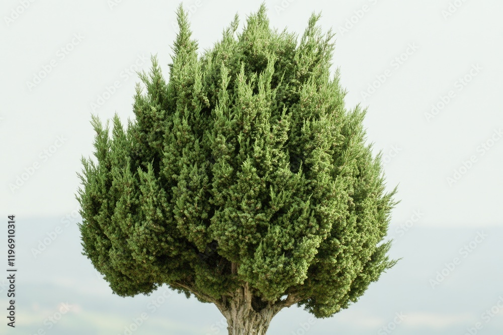 Fototapeta premium A single tree standing alone in a wide open field, perfect for use as a symbol or metaphor in various contexts