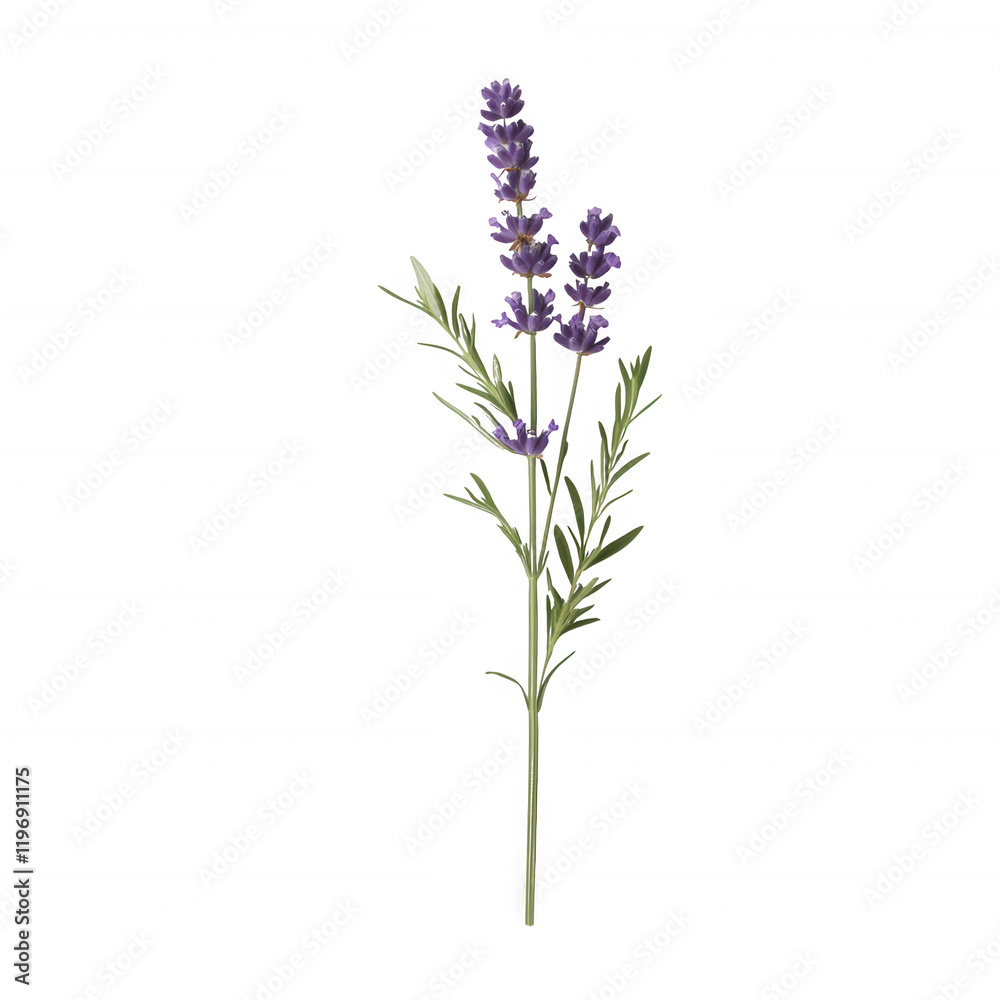 Beautiful lavender plant with vibrant purple flowers and green leaves, ideal for decoration., isolated on a transparent background. Beautiful lavender plant with vibrant purple flowers and green leaves, ideal for decoration., isolated on a transparent background.