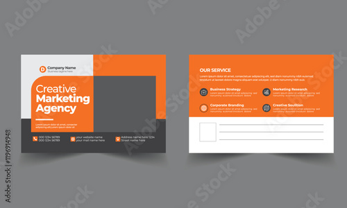 Corporate Professional Business Postcard Design Template.Corporate Postcard Design vector template for Opening invitation.Event Card Design, EDDM Postcard Template, Invitation Design