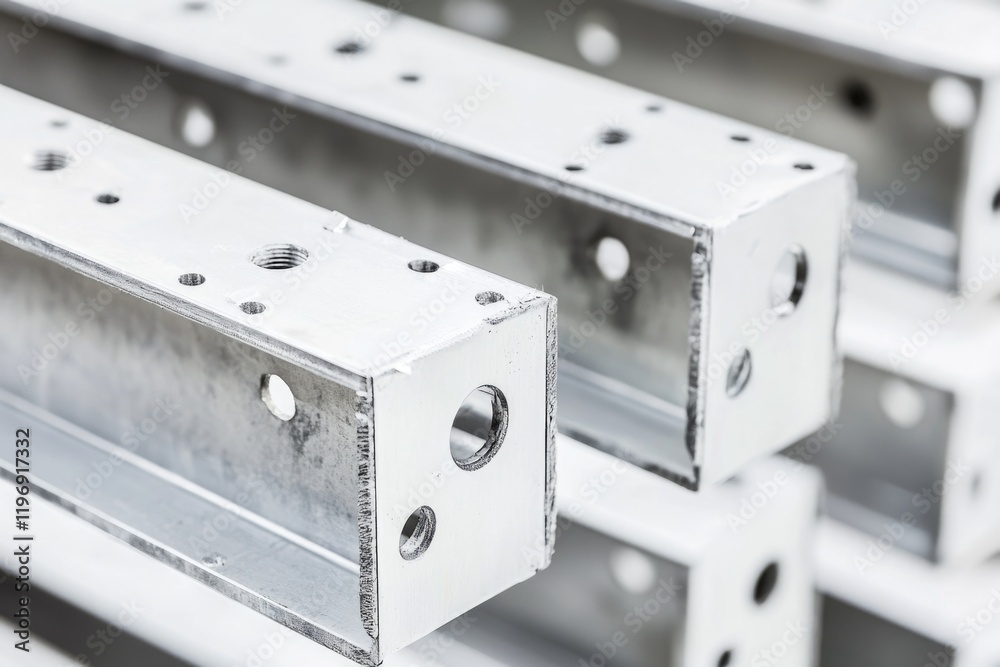 Obraz premium A close-up shot of a bundle of metal beams, suitable for architectural or construction-related contexts