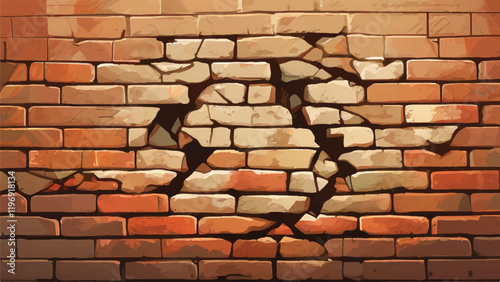 Brick wall background. Brick wall texture. Vector brick wall. Vector illustration. 