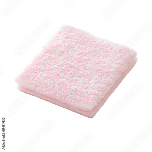 Soft pink towel for cozy and comforting experiences at home or spa., isolated on a transparent background.