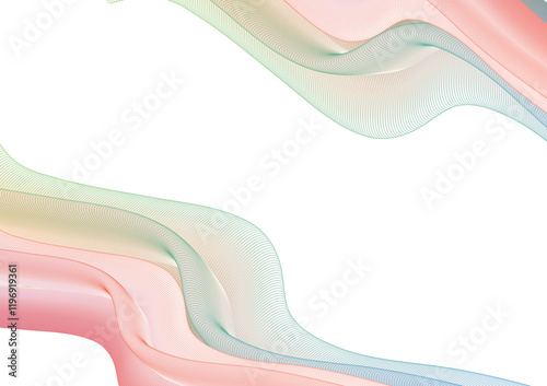 Pastel Wave Abstract:  Fluid, pastel-colored waves create a dynamic and elegant abstract design, perfect for backgrounds or design elements. The soft hues evoke feelings of calm and serenity.