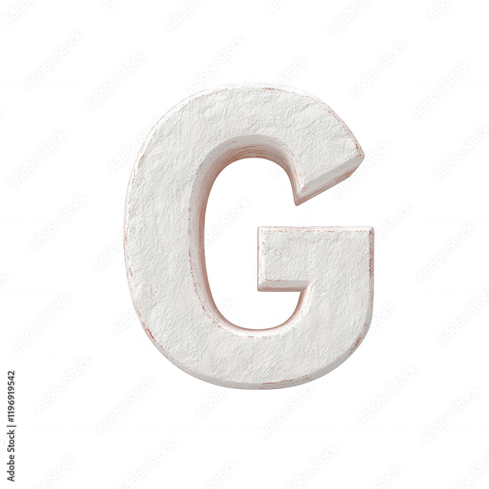 Stylish 3D rendering of the letter G in a textured paper-like appearance., isolated on a transparent background. Stylish 3D rendering of the letter G in a textured paper-like appearance., isolated on a transparent background.