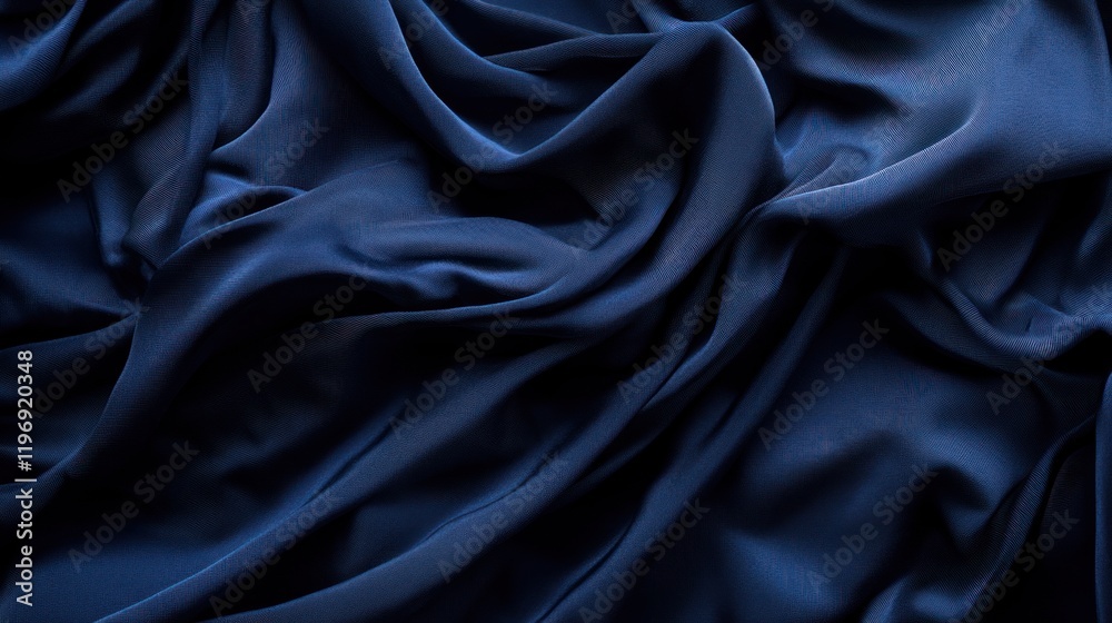 Fototapeta premium Navy Blue Silk Fabric Texture: Elegant Drapes and Deep Hues