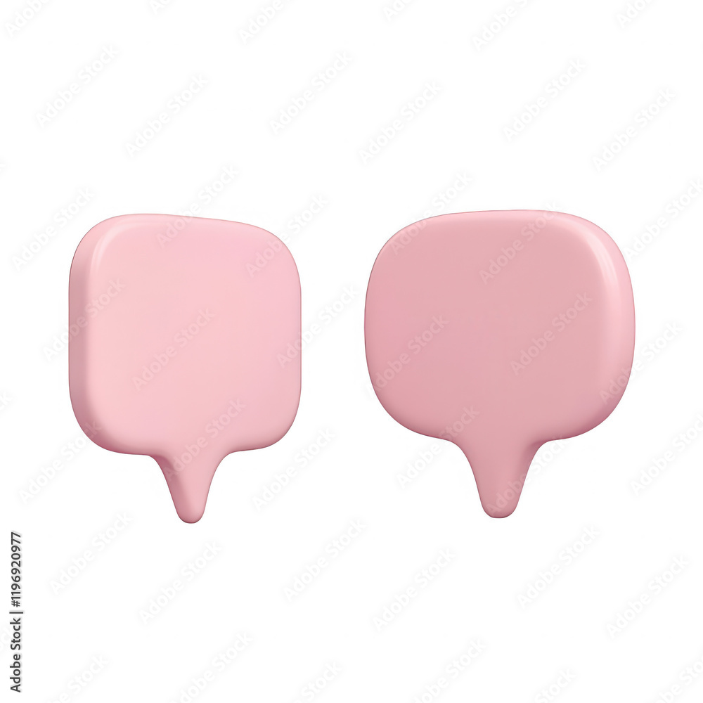 Stylish pink speech bubbles for modern communication design., isolated on a transparent background. Stylish pink speech bubbles for modern communication design., isolated on a transparent background.