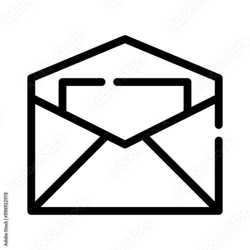 open envelope line icon