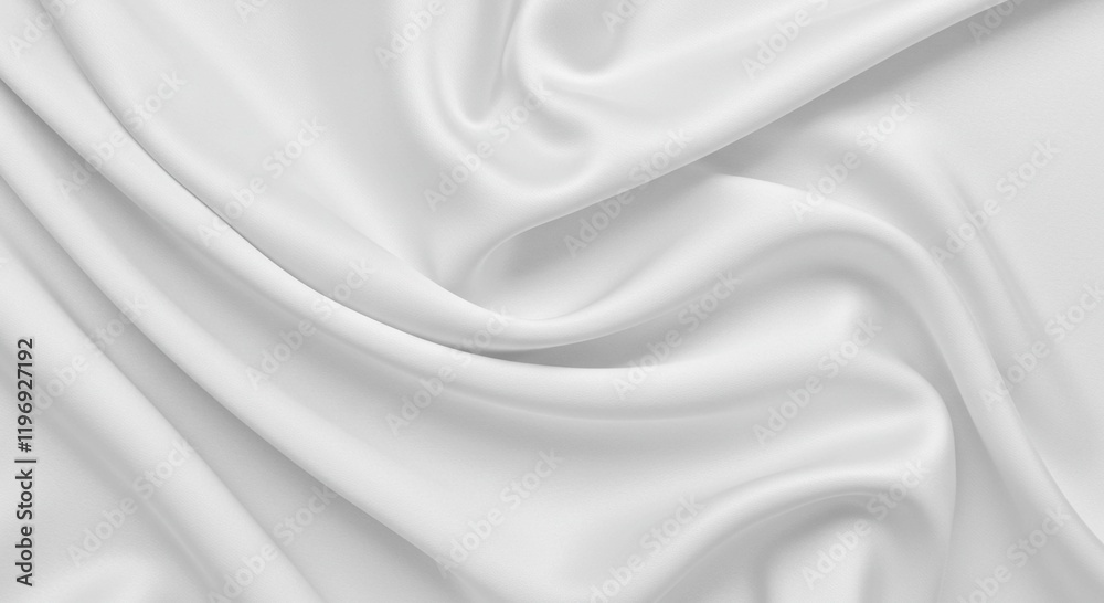 Obraz premium Elegant White Silk Fabric Drape Soft Smooth Texture Background
